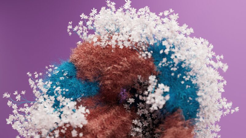 Abstract Form Clusters | White Teal Desktop wallpaper 4K