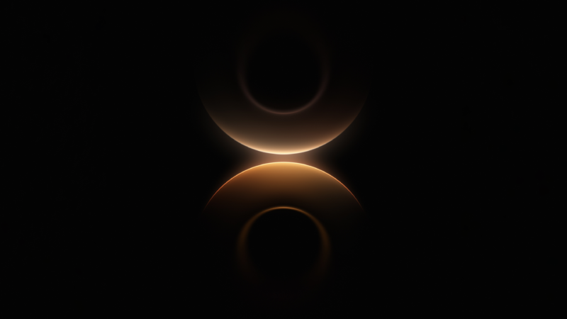 Abstract Shapes Dark Glow | Golden Light Desktop wallpaper 4K