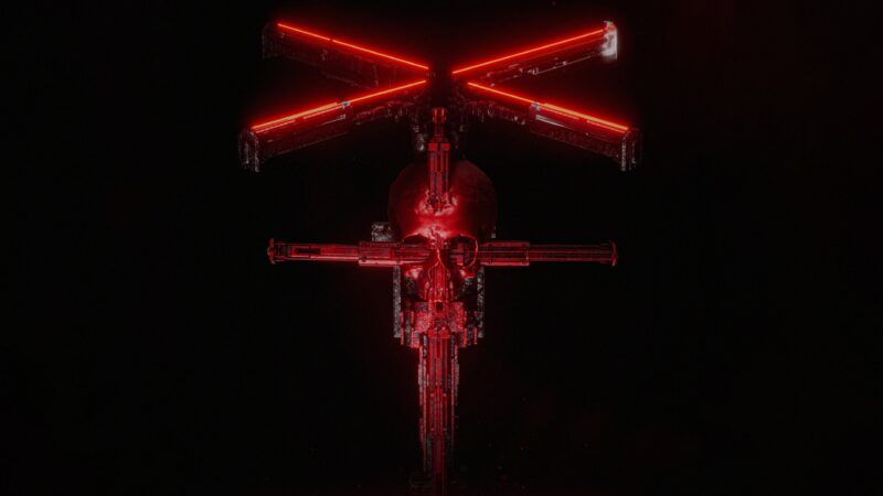 Ancient Skull Artifact Burns Red wallpaper 4K