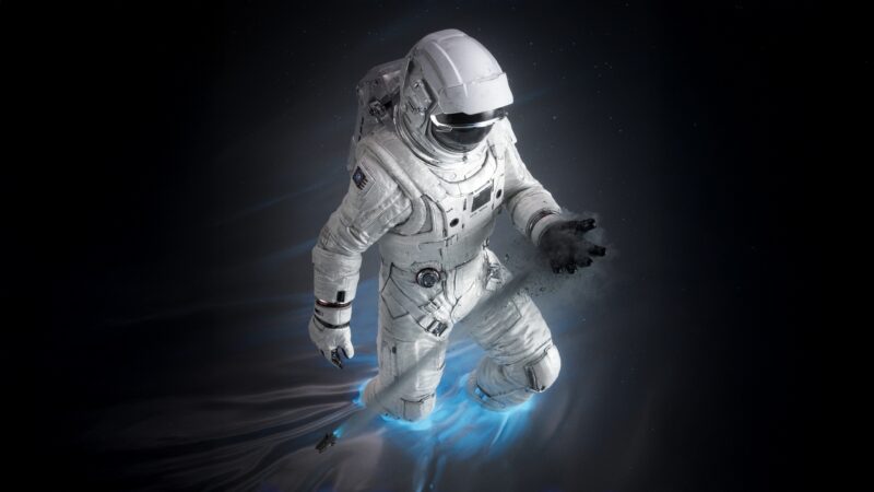 Astronaut Lost in Cosmic Dust wallpaper 4K