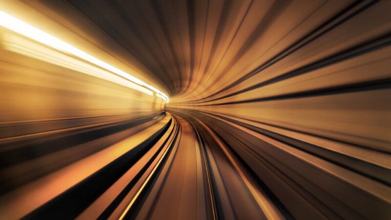 Bending Light Through the Tunnel wallpaper 4K