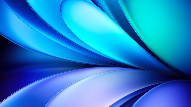 Blue Gradient Curves Modern Flow wallpaper 4K