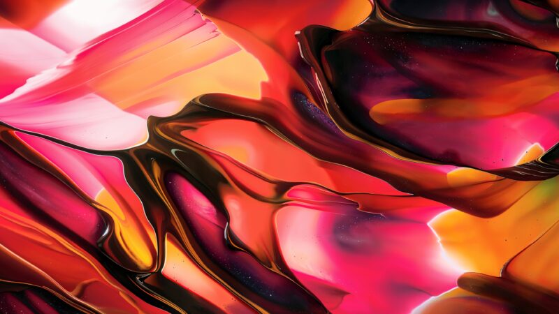 Crimson Liquid Pouring Into Dark wallpaper 4K