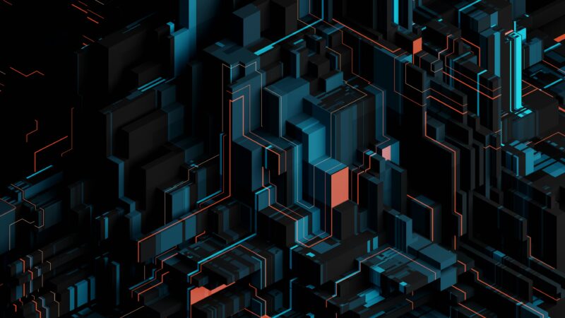 Dark Futuristic Geometric 3D Patterns wallpaper 4K