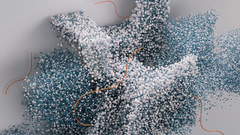 Dusty Blue Particle Cloud Cluster wallpaper 4K