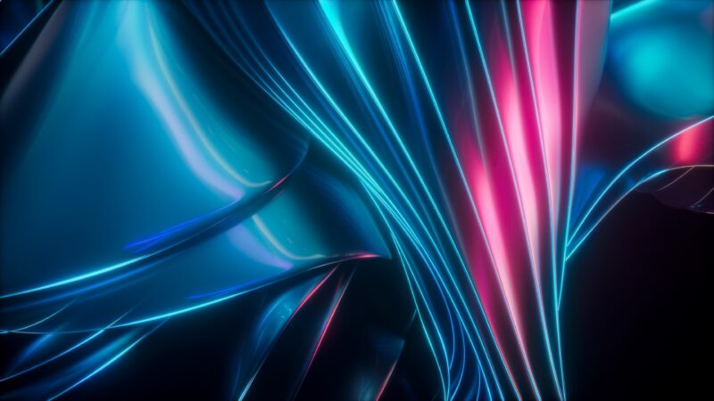 Electric Blue Streaks Cutting Through Dark wallpaper 4K