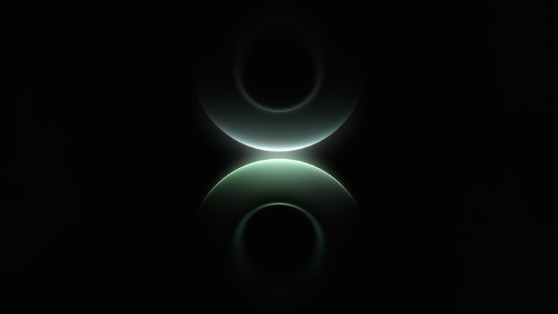 Emerald Rings in the Dark wallpaper 4K