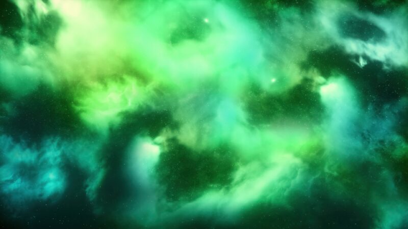Emerald Stardust and Celestial Clouds wallpaper 4K