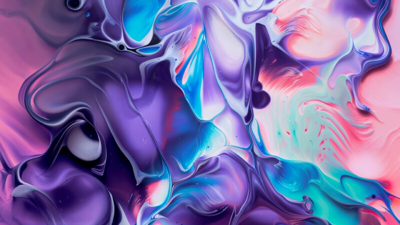 Fluid Paint Swirls Desktop | Abstract Color Flow wallpaper 4K