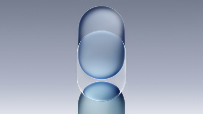 Frosted Glass Shapes Softly Overlapping wallpaper 4K