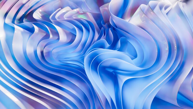 Futuristic Blue Holographic Dreamscape wallpaper 4K