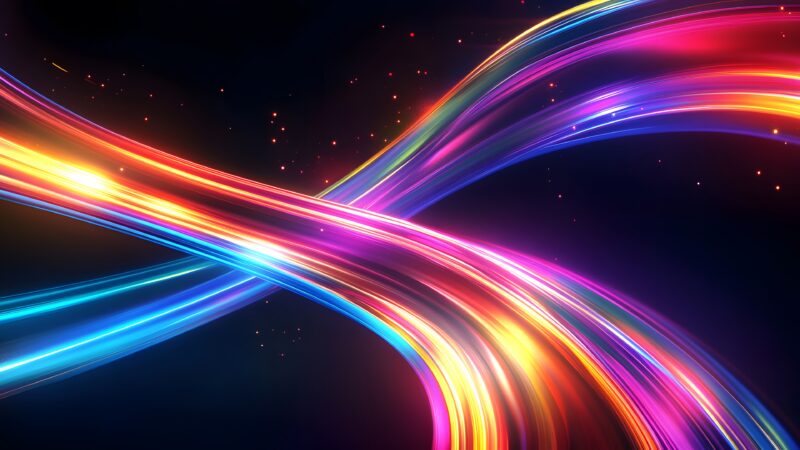 Futuristic Neon Loops Through Space wallpaper 4K