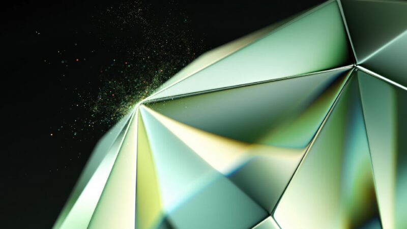 Geometric Shatter Desktop | Pale Green Object wallpaper 4K
