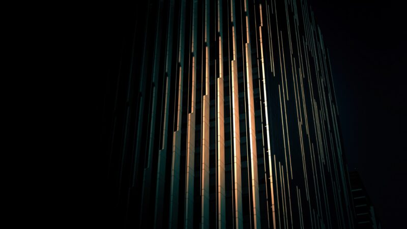 Glass Tower Abu Dhabi Night wallpaper 4K