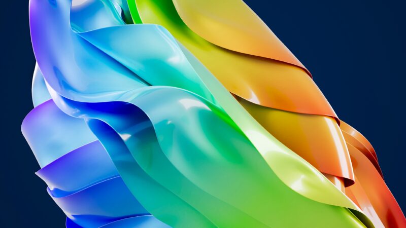 Glossy Rainbow Gradients Rendered Bold wallpaper 4K