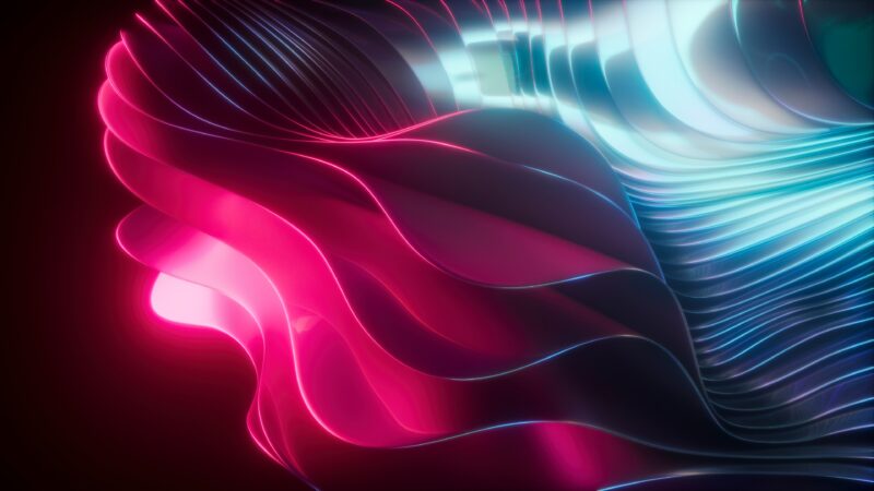 Glowing Trails in Futuristic Blue Pink wallpaper 4K