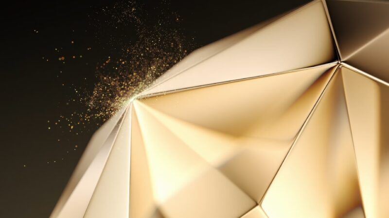 Golden Diamond Emerges from Darkness wallpaper 4K