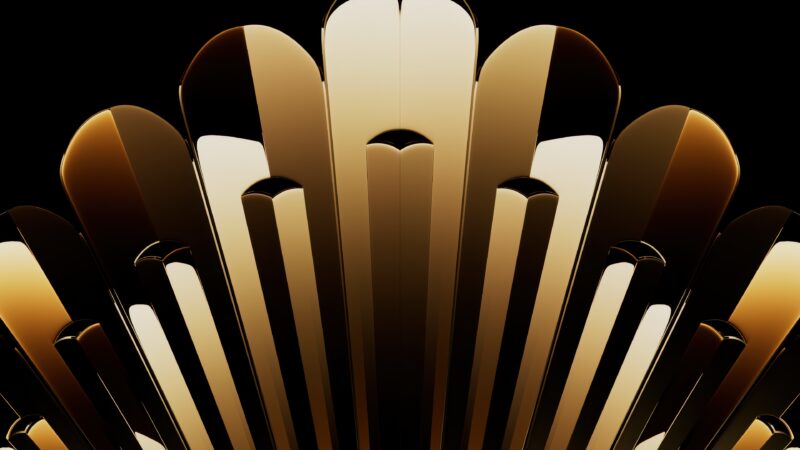 Golden Yellow Metallic Dark Precision wallpaper 4K