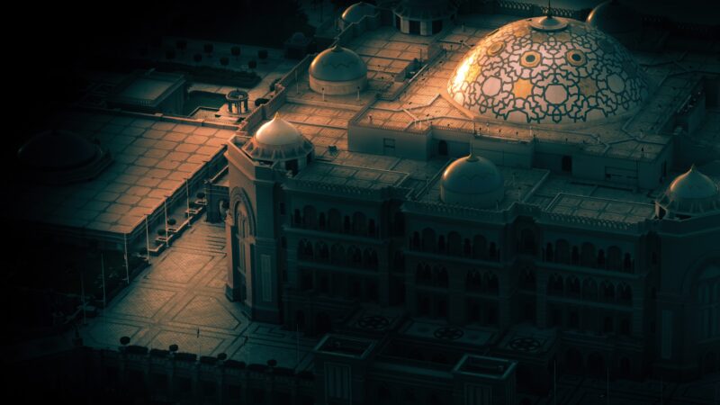 Grand Mosque Under Dark Skies wallpaper 4K