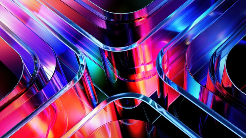 Illuminated Glassy Form in 3D wallpaper 4K