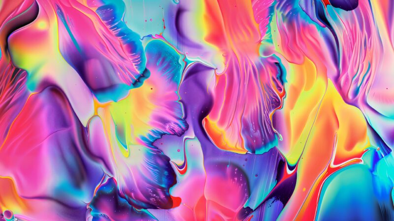 Iridescent Fluid Art Rainbow Motion wallpaper 4K