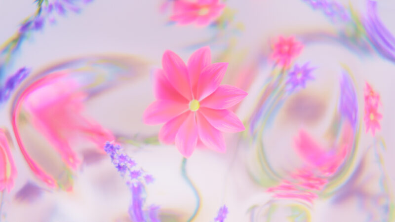 Iridescent Pink Dream Flower Glow wallpaper 4K