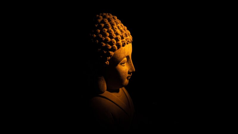 Lord Buddha Emerging From Darkness wallpaper 4K