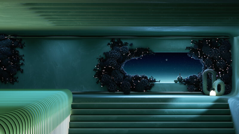 Lush Green Contemporary Living Space wallpaper 4K