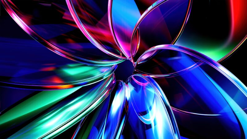 Neon Abstract Forms | Glowing Desktop Art wallpaper 4K