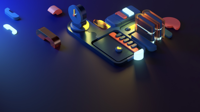 Neon Grid in the Dark wallpaper 4K