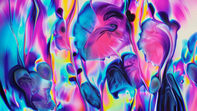 Neon Swirl Iridescent Fluid Dream wallpaper 4K
