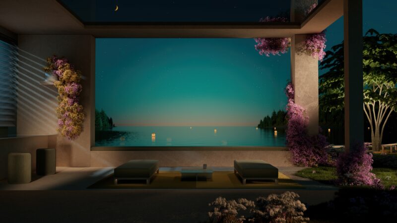 Oceanfront Resort After Dark wallpaper 4K