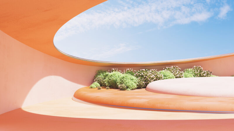 Orange Curves & Greenery | Sky View Desktop wallpaper 4K