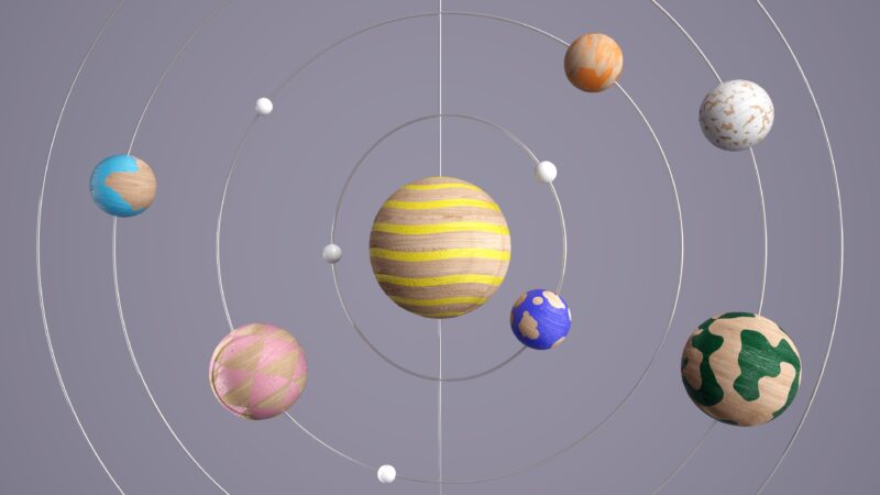 Pastel Planets on Wooden Orbits wallpaper 4K