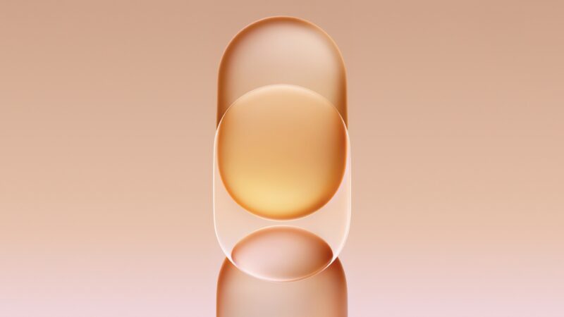 Peach Abstract Layers Desktop | Soft Gradient Forms wallpaper 4K
