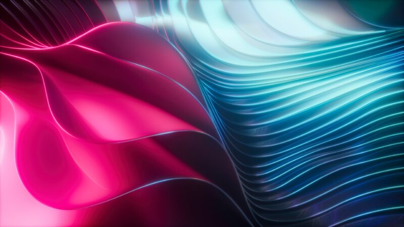 Pink and Blue Neon Light Trails wallpaper 4K