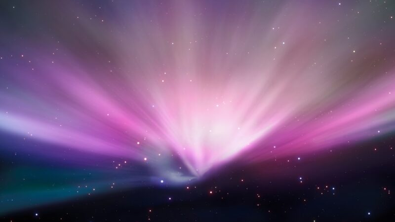 Pink Aurora Scattered Among Stars wallpaper 4K