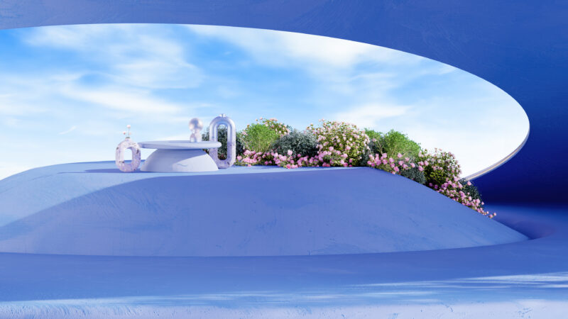 Pink Florals Scene | Minimalist Desktop Art wallpaper 4K