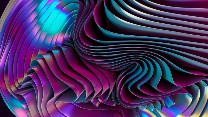 Pink Holographic Ribbon Layers Float wallpaper 4K