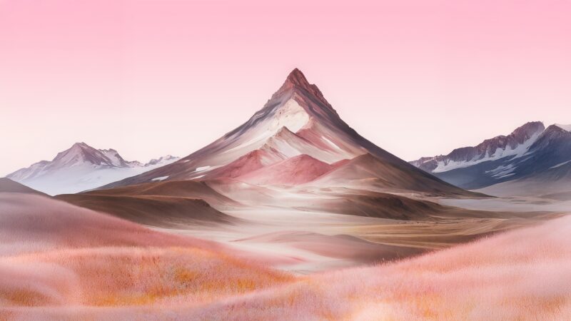 Pink Horizon Over Alpine Peaks wallpaper 4K
