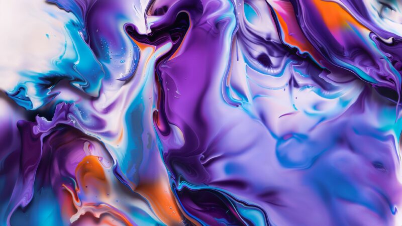 Purple Tide Swirling Into Blue wallpaper 4K