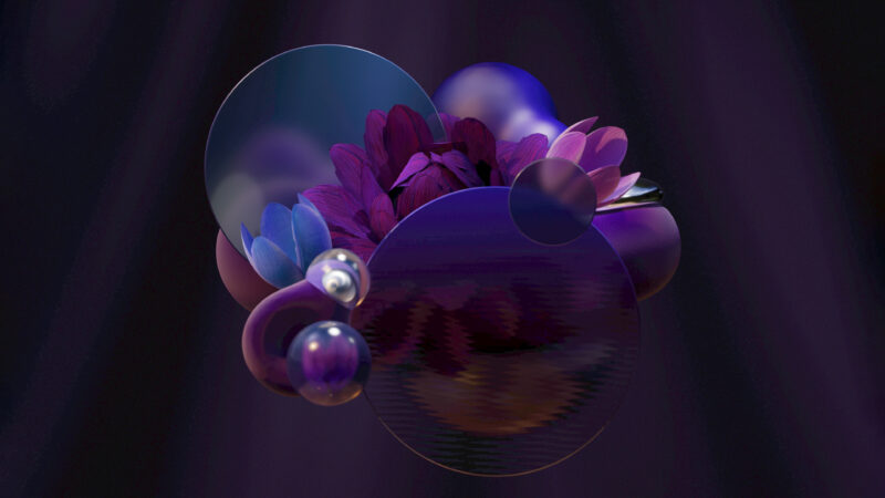 Purple Translucent Geometric Floral Modern wallpaper 4K