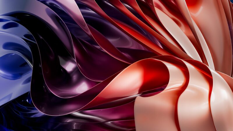 Red Gradient Shapes Desktop | Abstract Flowing Art wallpaper 4K