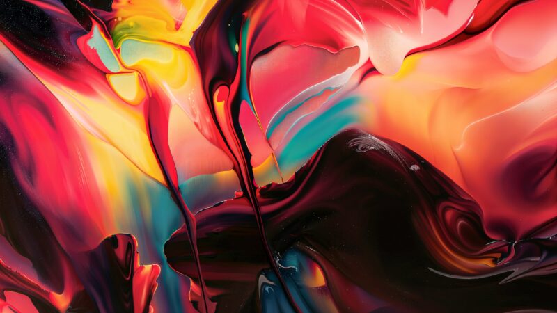 Red Paint Erupting Into Motion wallpaper 4K