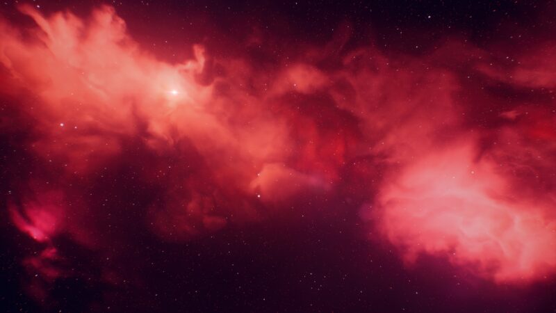 Red Sky Over the Cosmos wallpaper 4K