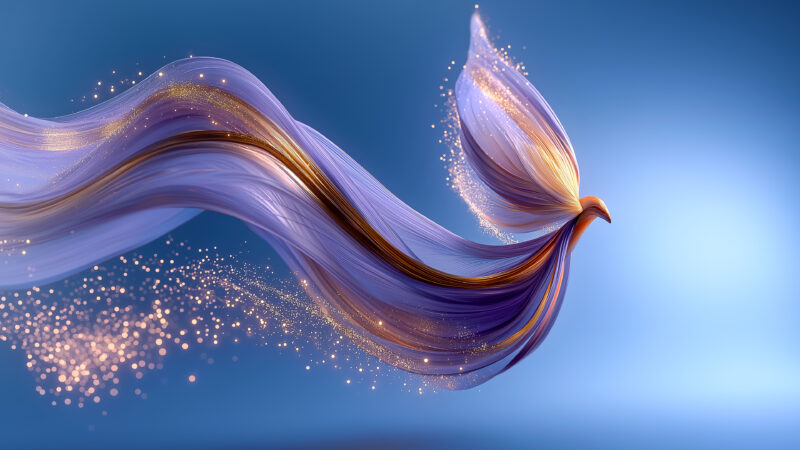 Ribbons of Light Through Purple Sky wallpaper 4K