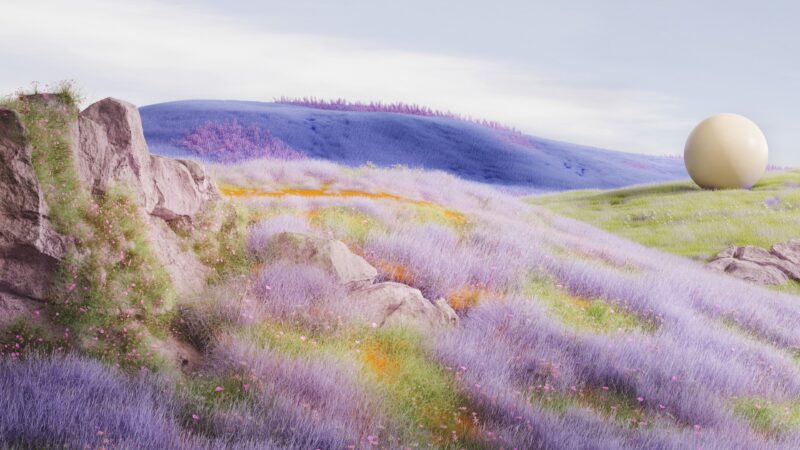 Rolling Hills Lavender | Serene Sphere Desktop wallpaper 4K