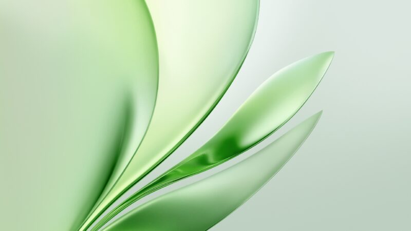 Sleek Emerald Glossy Abstract Form wallpaper 4K