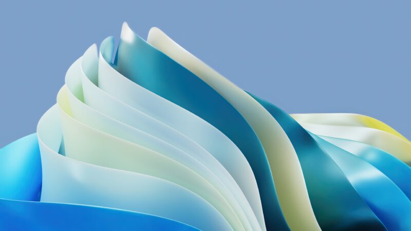 Soft Blue Layers Drift Gently wallpaper 4K