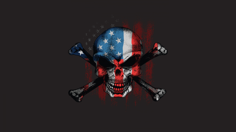 Stars and Stripes Skull Americana wallpaper 4K